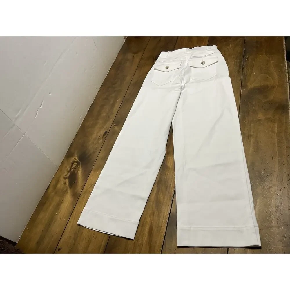 SPANX Stretch Twill Cropped Wide Leg Pant Bright White Size XS NWT